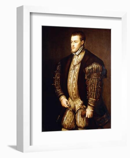 Portrait of King Philip II of Spain-Titian (Tiziano Vecelli)-Framed Giclee Print