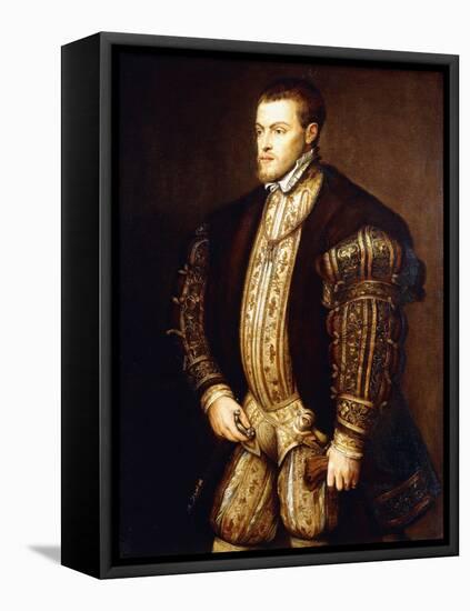 Portrait of King Philip II of Spain-Titian (Tiziano Vecelli)-Framed Stretched Canvas