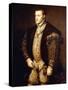 Portrait of King Philip II of Spain-Titian (Tiziano Vecelli)-Stretched Canvas