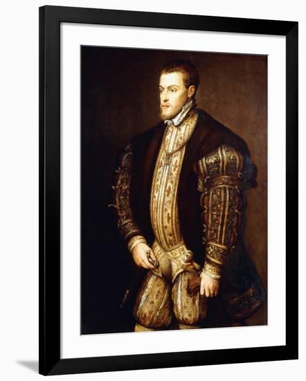 Portrait of King Philip II of Spain-Titian (Tiziano Vecelli)-Framed Giclee Print