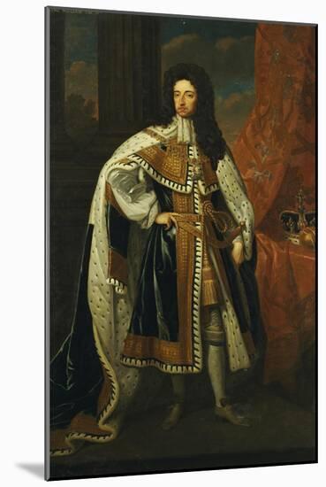 Portrait of King William III (1650-1702), in State Robes-Godfrey Kneller-Mounted Giclee Print