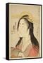 Portrait of Kisegawa of Matsubaya, C.1796, (Woodblock Print)-Kitagawa Utamaro-Framed Stretched Canvas