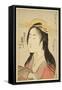 Portrait of Kisegawa of Matsubaya, C.1796, (Woodblock Print)-Kitagawa Utamaro-Framed Stretched Canvas