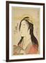 Portrait of Kisegawa of Matsubaya, C.1796, (Woodblock Print)-Kitagawa Utamaro-Framed Giclee Print