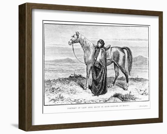 Portrait of Lady Anne Blunt (1837-1917) in Arab Costume with an Arab Horse, Frontispiece to Her…-null-Framed Giclee Print