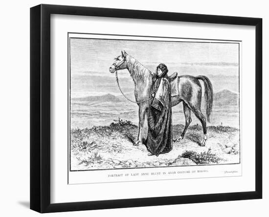 Portrait of Lady Anne Blunt (1837-1917) in Arab Costume with an Arab Horse, Frontispiece to Her…-null-Framed Giclee Print