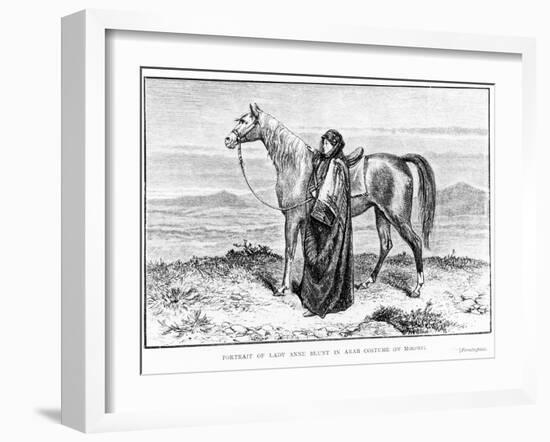 Portrait of Lady Anne Blunt (1837-1917) in Arab Costume with an Arab Horse, Frontispiece to Her…-null-Framed Giclee Print