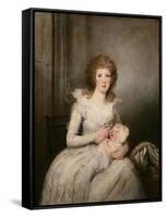 Portrait of Lady Boynton, Seated in White Costume with Her Child, in an Interior-Vincente Carducho-Framed Stretched Canvas