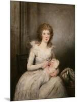 Portrait of Lady Boynton, Seated in White Costume with Her Child, in an Interior-Vincente Carducho-Mounted Giclee Print
