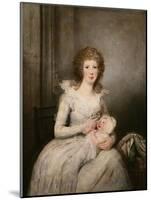 Portrait of Lady Boynton, Seated in White Costume with Her Child, in an Interior-Vincente Carducho-Mounted Giclee Print