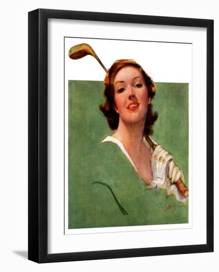 "Portrait of Lady Golfer,"April 22, 1933-Penrhyn Stanlaws-Framed Giclee Print