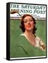 "Portrait of Lady Golfer," Saturday Evening Post Cover, April 22, 1933-Penrhyn Stanlaws-Framed Stretched Canvas