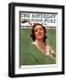 "Portrait of Lady Golfer," Saturday Evening Post Cover, April 22, 1933-Penrhyn Stanlaws-Framed Giclee Print