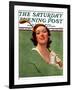 "Portrait of Lady Golfer," Saturday Evening Post Cover, April 22, 1933-Penrhyn Stanlaws-Framed Giclee Print