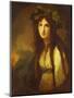 Portrait of Lady Hamilton as a Bacchante, Half Length, in a White Dress with a Blue Sash and a…-George Romney-Mounted Giclee Print