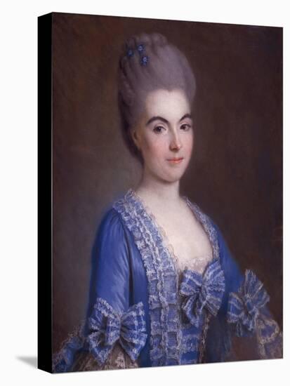 Portrait of Lady in Blue-Francois Hubert Drouais-Stretched Canvas