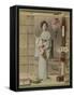 Portrait of Lady in Kimono with Fan-null-Framed Stretched Canvas