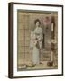 Portrait of Lady in Kimono with Fan-null-Framed Photographic Print