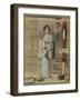 Portrait of Lady in Kimono with Fan-null-Framed Photographic Print