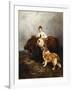 Portrait of Lady Margaret Douglas-Home with a Shetland Pony and a Collie-John Emms-Framed Giclee Print