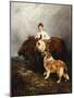 Portrait of Lady Margaret Douglas-Home with a Shetland Pony and a Collie-John Emms-Mounted Giclee Print