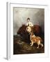 Portrait of Lady Margaret Douglas-Home with a Shetland Pony and a Collie-John Emms-Framed Giclee Print