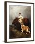 Portrait of Lady Margaret Douglas-Home with a Shetland Pony and a Collie-John Emms-Framed Giclee Print