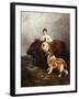 Portrait of Lady Margaret Douglas-Home with a Shetland Pony and a Collie-John Emms-Framed Giclee Print