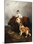 Portrait of Lady Margaret Douglas-Home with a Shetland Pony and a Collie-John Emms-Mounted Giclee Print