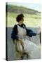 Portrait of Lady Outdoors-Vittorio Matteo Corcos-Stretched Canvas