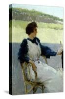 Portrait of Lady Outdoors-Vittorio Matteo Corcos-Stretched Canvas
