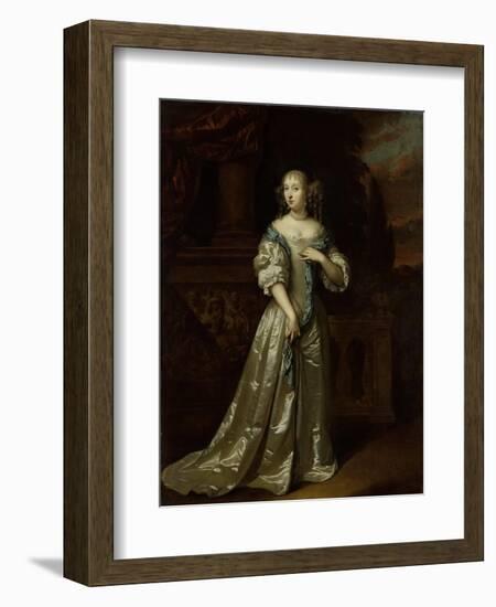 Portrait of Lady Philippina Staunton, Wife of Roelof Van Arkel, Lord of Burgst-Caspar Netscher-Framed Art Print