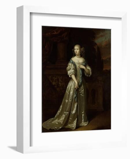 Portrait of Lady Philippina Staunton, Wife of Roelof Van Arkel, Lord of Burgst-Caspar Netscher-Framed Art Print