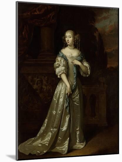 Portrait of Lady Philippina Staunton, Wife of Roelof Van Arkel, Lord of Burgst-Caspar Netscher-Mounted Art Print