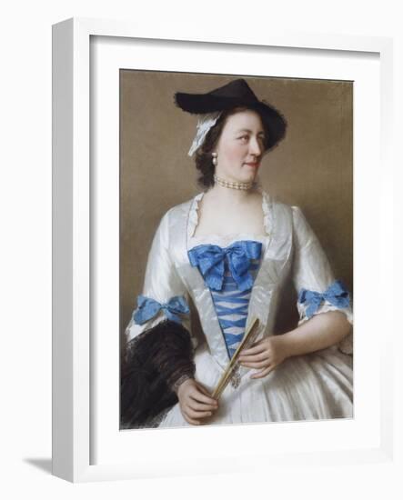 Portrait of Lady Tyrell-Jean-Etienne Liotard-Framed Giclee Print