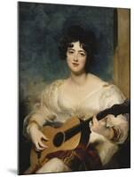 Portrait of Lady Wallscourt, a Striped Scarf Across Her Knees, Playing a Guitar-Sir Thomas Lawrence-Mounted Giclee Print