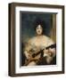 Portrait of Lady Wallscourt, a Striped Scarf Across Her Knees, Playing a Guitar-Sir Thomas Lawrence-Framed Giclee Print