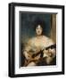 Portrait of Lady Wallscourt, a Striped Scarf Across Her Knees, Playing a Guitar-Sir Thomas Lawrence-Framed Giclee Print