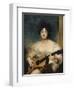 Portrait of Lady Wallscourt, a Striped Scarf Across Her Knees, Playing a Guitar-Sir Thomas Lawrence-Framed Giclee Print