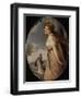 Portrait of Lady with Dog-Michele Cilea-Framed Giclee Print