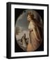 Portrait of Lady with Dog-Michele Cilea-Framed Giclee Print