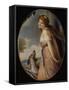 Portrait of Lady with Dog-Michele Cilea-Framed Stretched Canvas