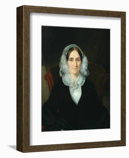 Portrait of Lady with Lacy Headdress (Possibly Sarah Hannah Butterfield), C.1845-null-Framed Giclee Print