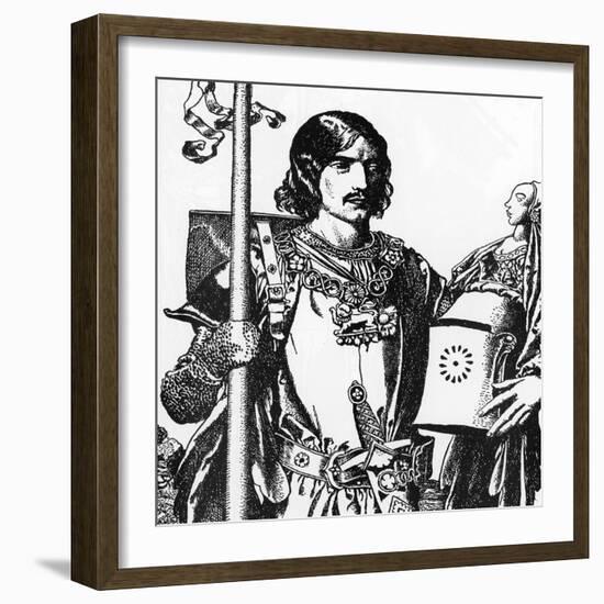 Portrait of Lancelot Du Lac, Illustration from 'The Story of the Champions of the round Table', 190-Howard Pyle-Framed Giclee Print