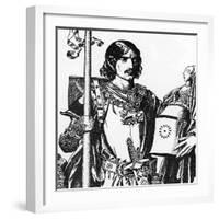 Portrait of Lancelot Du Lac, Illustration from 'The Story of the Champions of the round Table', 190-Howard Pyle-Framed Giclee Print