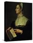 Portrait of Laura Battiferri, circa 1555-60-Agnolo Bronzino-Stretched Canvas