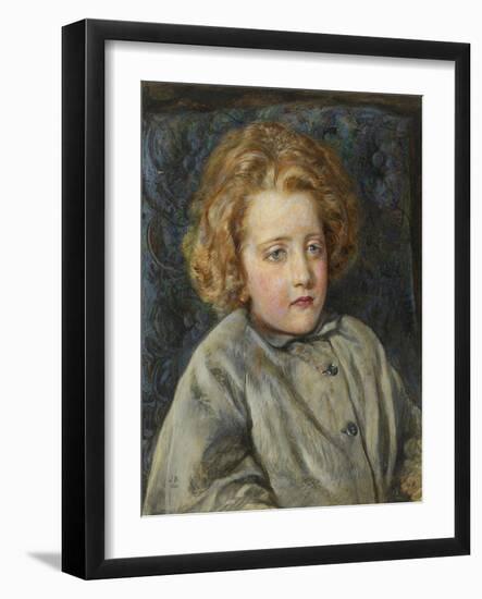 Portrait of Laura Theresa Epps (Lady Alma-Tadema) as a Child, 1860-John Brett-Framed Giclee Print