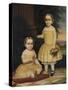 Portrait of Lavinia and Ella Simpson, c.1854-Lavinia Scholes Simpson-Stretched Canvas