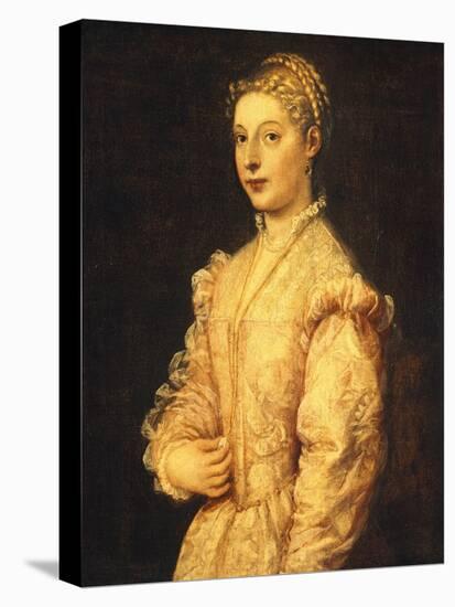 Portrait of Lavinia Vecellio or Young Woman-Titian (Tiziano Vecelli)-Stretched Canvas