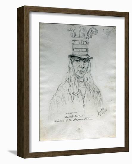 Portrait of Lawyer Hal-Hal-Tlostsot Head Chief of the Nez Perce Tribe-Gustav Sohon-Framed Giclee Print